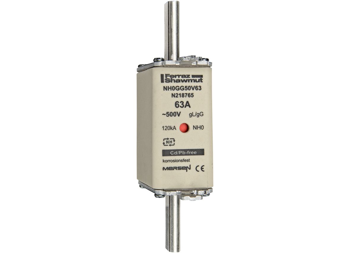N218765 - NH fuse-link gG, 500VAC, size 0, 63A double indicator/live tags